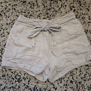 Universal Thread High Waist Linen Shorts - Light Gray
